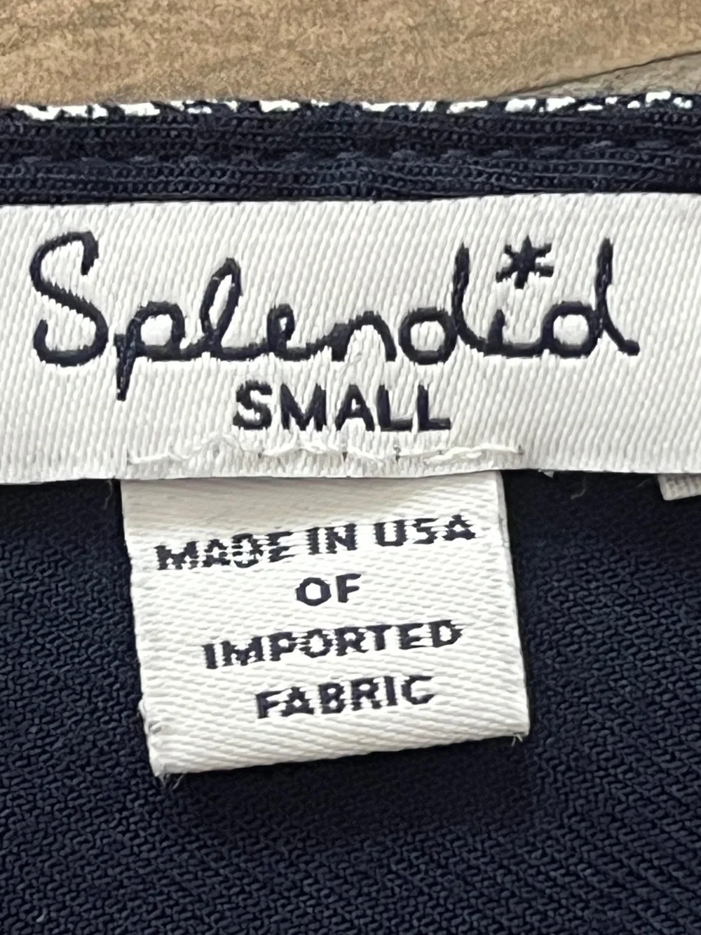 Anthropologie Splendid Off the Shoulder Top with Ties Navy/White Striped Small - Picture 13 of 15